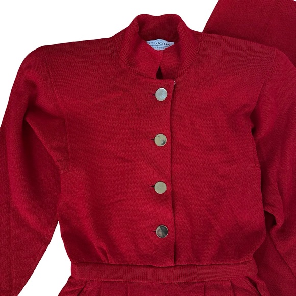 St. John Knit Jumpsuit with Gold Buttons - Picture 2 of 14